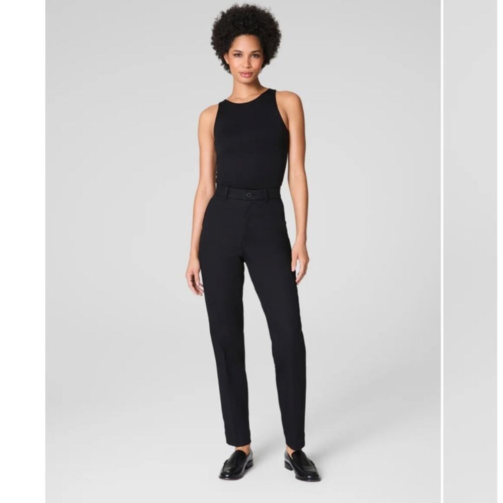 NWT Spanx Stretch Twill Slim Straight Black Pants Trousers Large